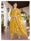 Mahira By Ossm Viscos Roman Glass Kurti With Bottom Dupatta